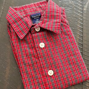 Jonathan Strong Red Plaid Button Down Dress Shirt | 3T